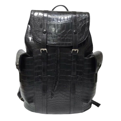 The LBK-1 Black Alligator Drawstring Backpack