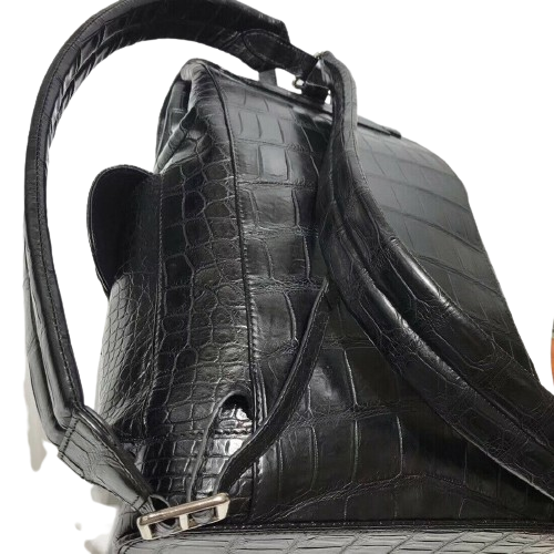 The LBK-1 Black Alligator Drawstring Backpack