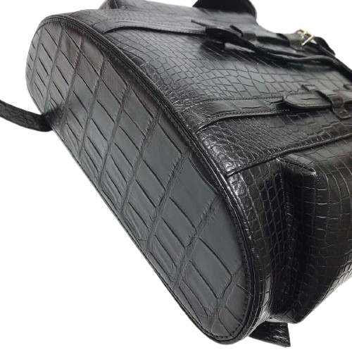 The LBK-1 Black Alligator Drawstring Backpack