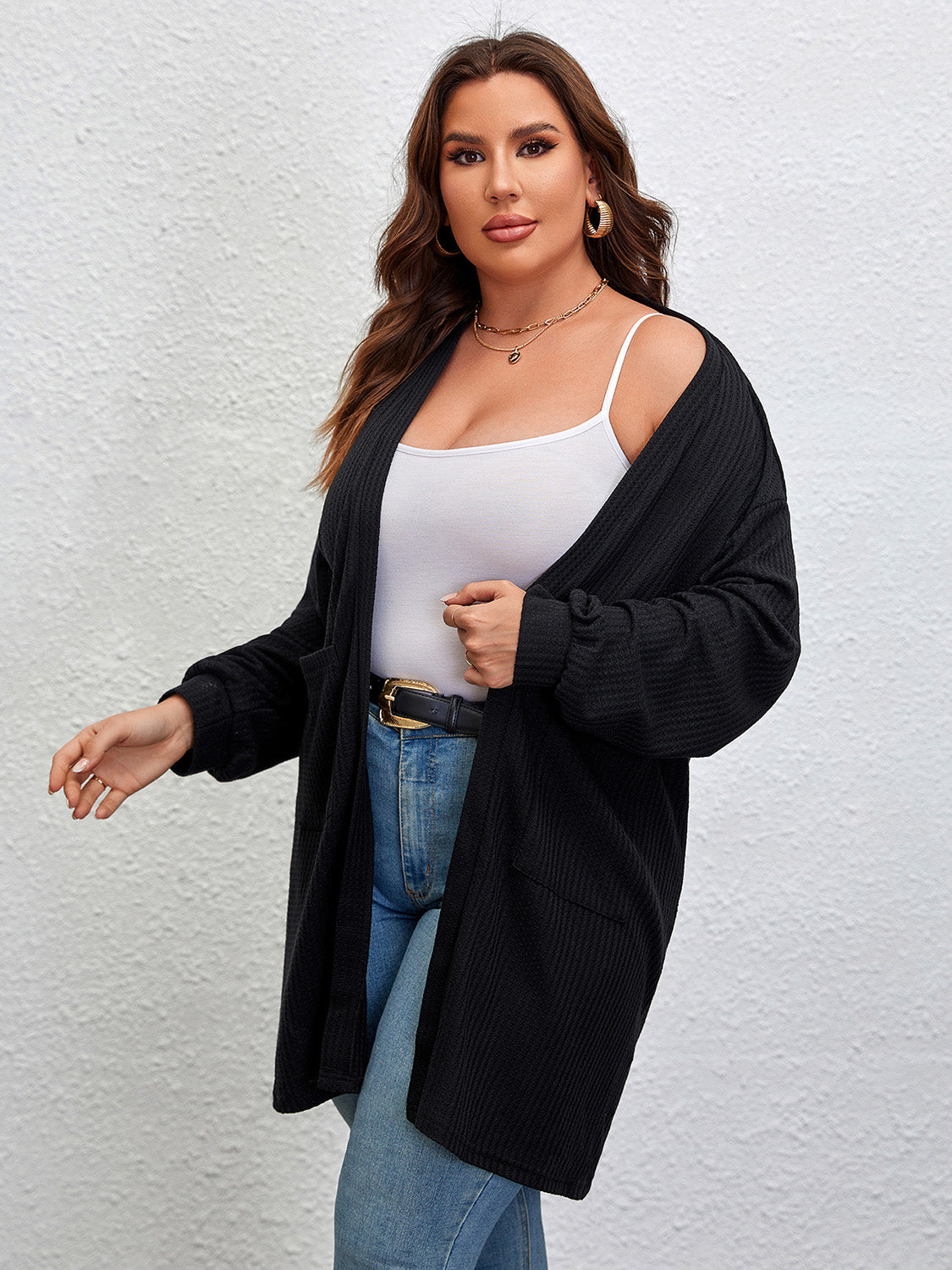 Open Front Long Sleeve Cardigan