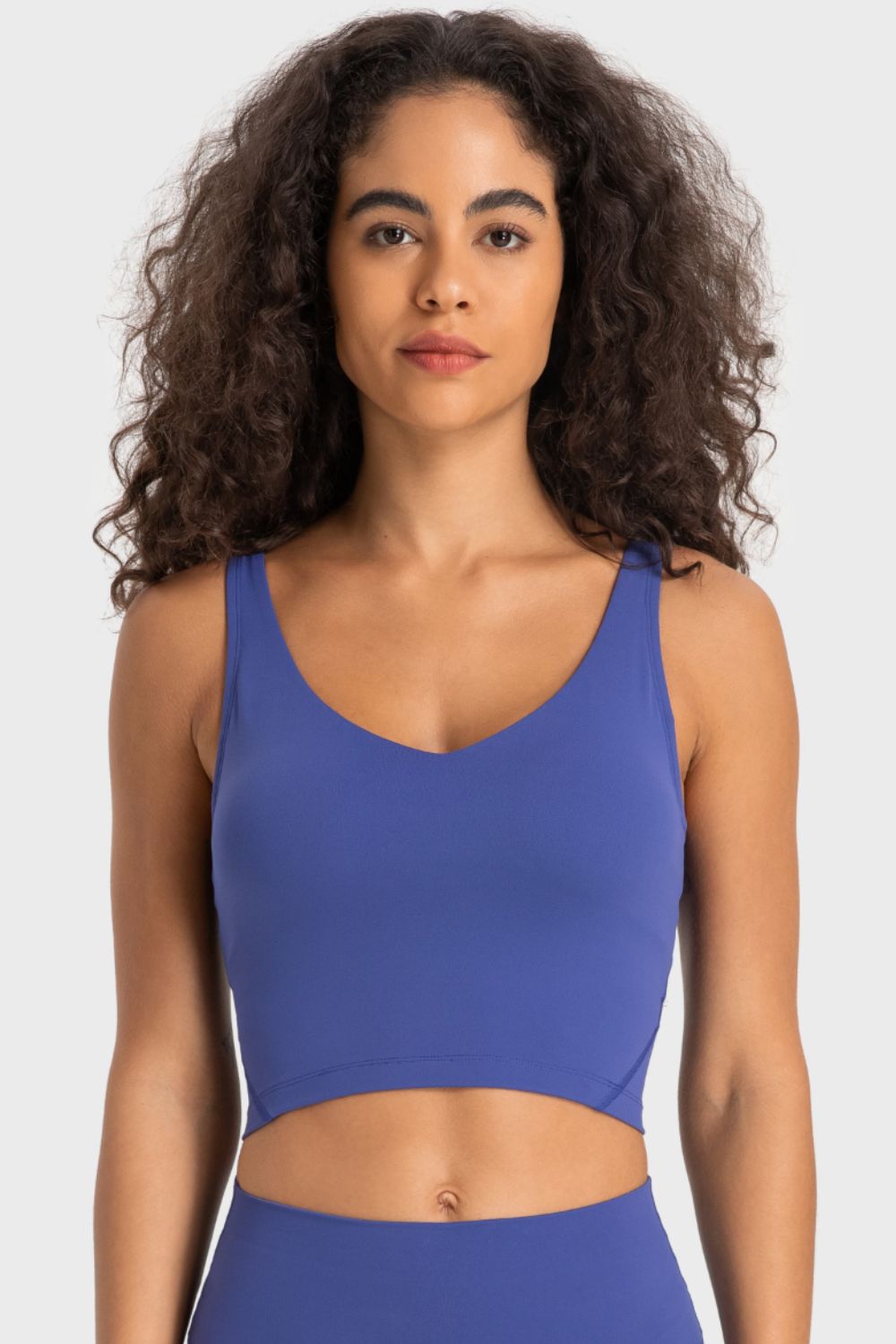 Deep V-Neck Crop Sports Bra