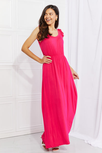 Santa Monica Flutter Sleeve Maxi Dress