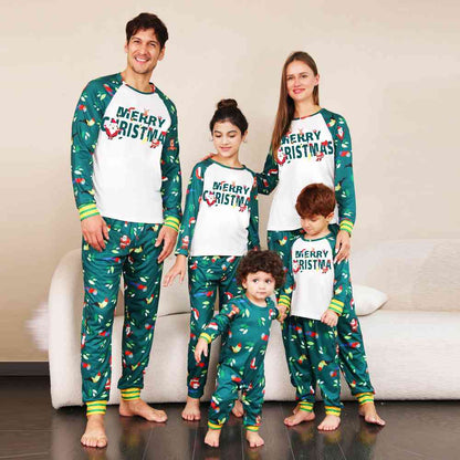 MERRY CHRISTMAS Graphic Top and Printed Pants Set