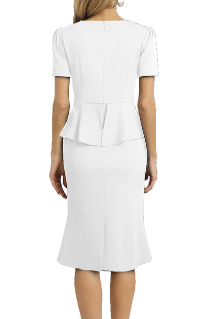 Square Neck Short Sleeve Pencil Dress