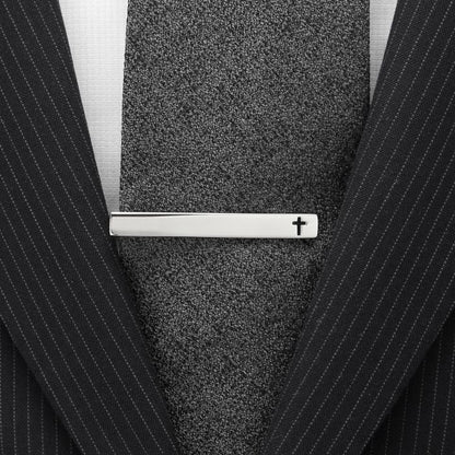 Cross Cutout Stainless Steel Tie Clip