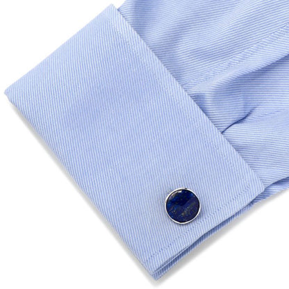 Sterling Silver Classic Formal Lapis Cufflinks