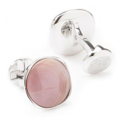 Sterling Silver Classic Formal Pink Mother of Pearl Stud Set