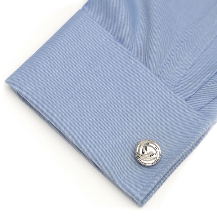 Modern Knot Sterling Silver Cufflinks