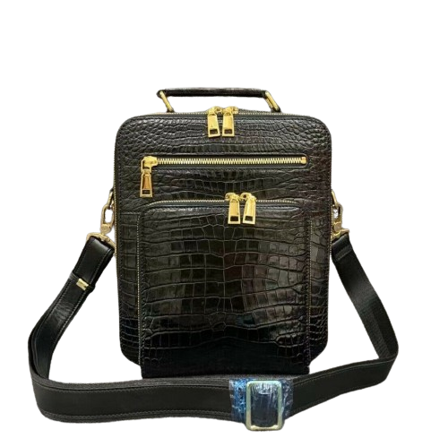 The MLK-1 Alligator Black Small Messenger