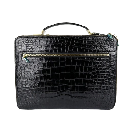 The SLK-1 Alligator Black Business Satchel