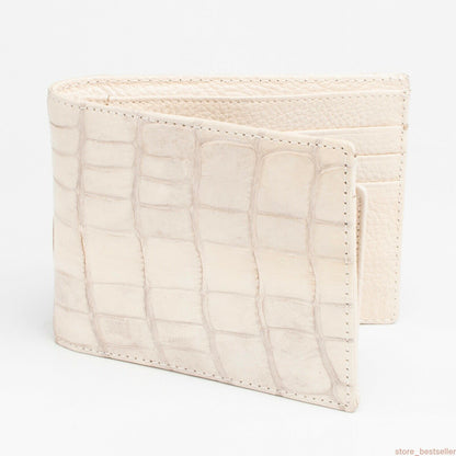 The Half Alligator Leather Bifold Wallet