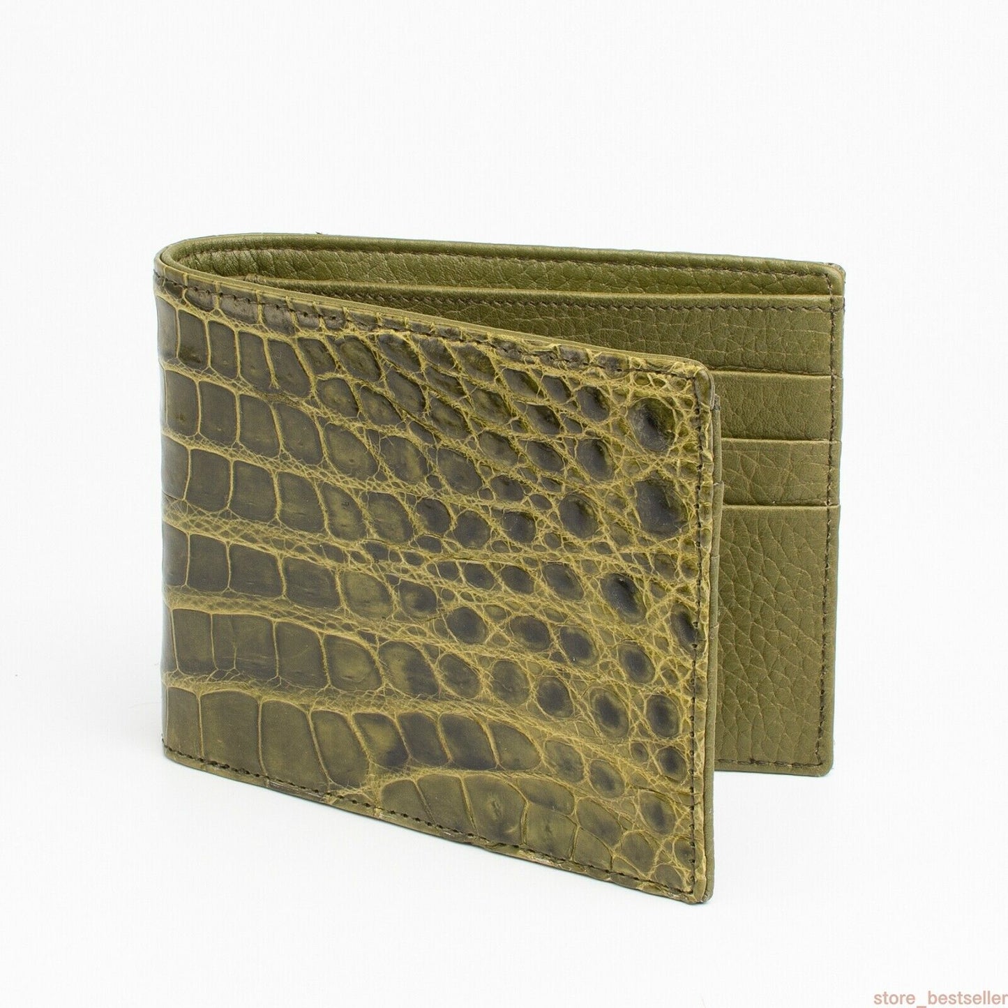 The Half Alligator Leather Bifold Wallet