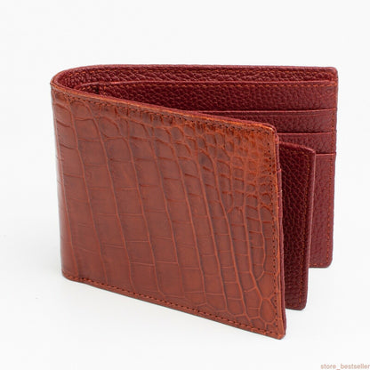 The Half Alligator Leather Bifold Wallet